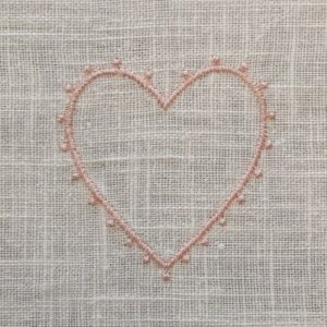 Embroidered Heart with Pearls Design - Image 1