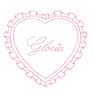 Stickdatei Herz mit Rüschchen 2 Grössen – Bild 2