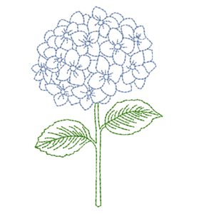 Stickdatei Hydrangea lineart 2 Grössen neu – Bild 1