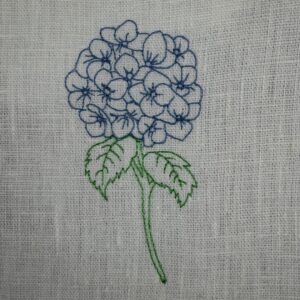 Stickdatei Hydrangea lineart 2 Grössen – Bild 1