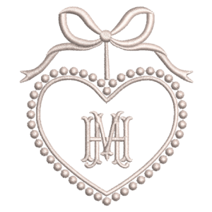 Stickdatei Perlen Herz mit Schleife 2 Grössen – Bild 2