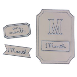 ITH milestone card embroidery file rectangle vintage - Image 1