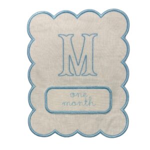 ITH Meilenstein Karte Set Stickdatei Muschelsaum Satin und Bohnenstich – Bild 1