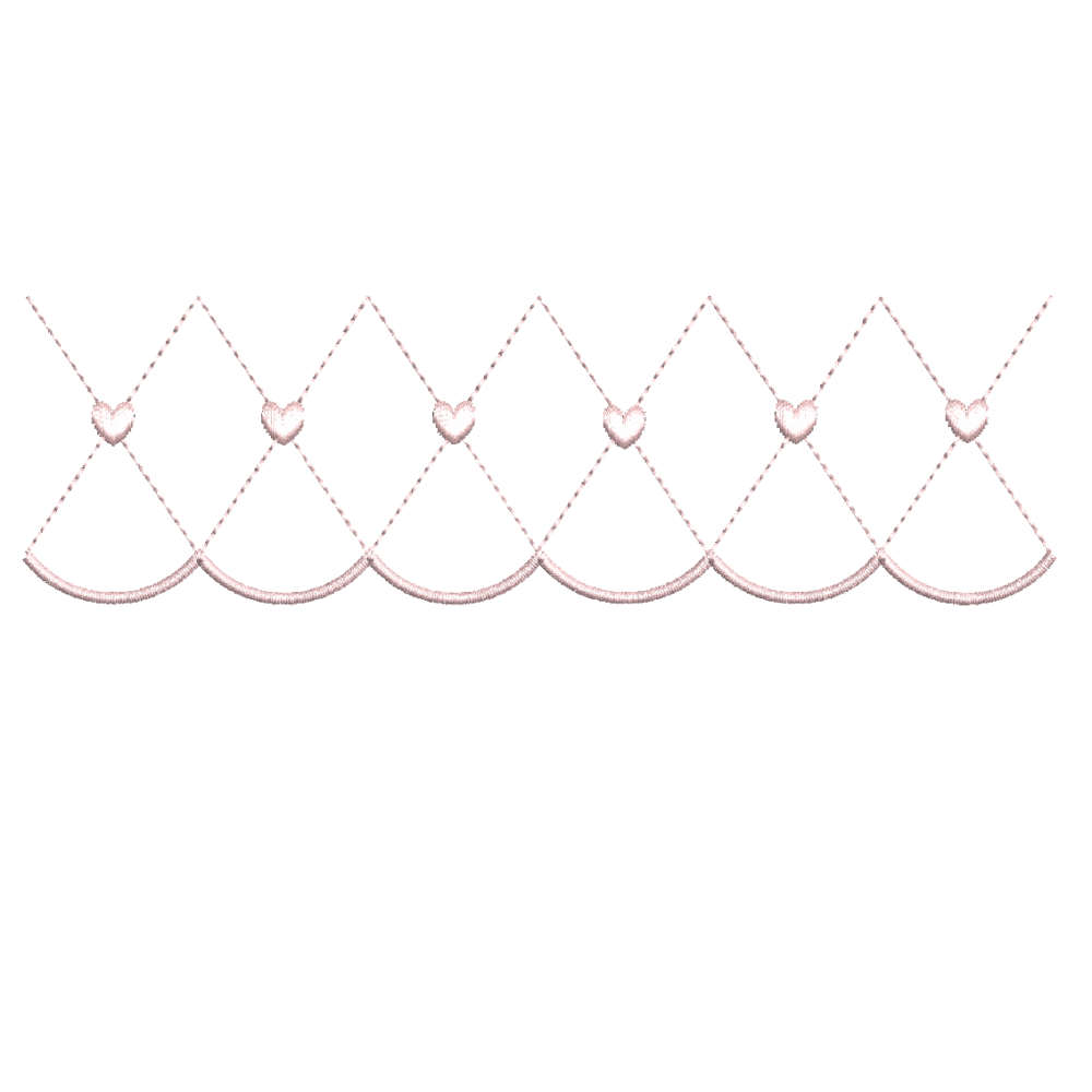 Heart border smocking embroidery design