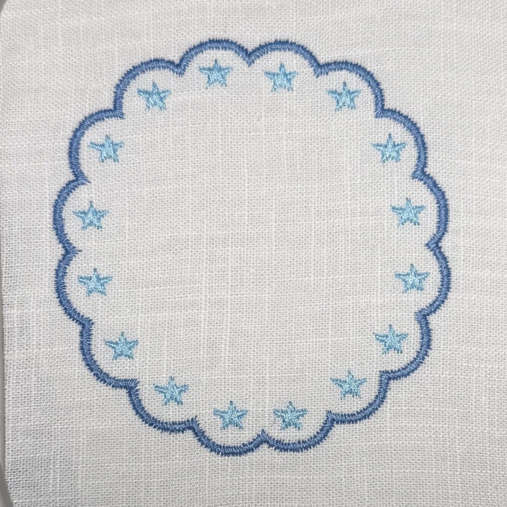 Scallop circle satin stars design