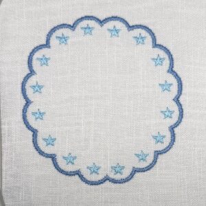 Scalloped Frame with Stars Embroidery Design - Image 1