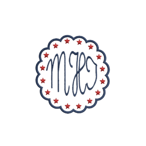 Scalloped Frame with Stars Embroidery Design - Image 2